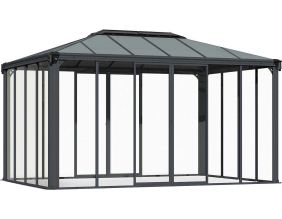 Tonnelle de jardin fermée en aluminium et polycarbonate Ledro (12.7m²)