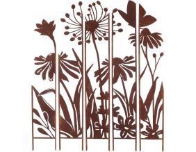 Treillis brise vue en 5 parties Fleurs (L : 137,5 x 1,5 x 170 cm)