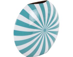 Vase en métal Candy Swirl (Turquoise, Blanc)