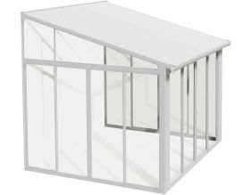 Véranda en aluminium blanc et polycarbonate SanRemo (9.2m²)