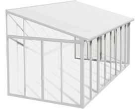 Véranda en aluminium blanc et polycarbonate SanRemo (16.3m²)