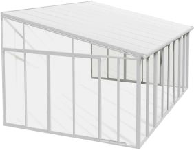 Véranda en aluminium blanc et polycarbonate SanRemo (16.5m²)