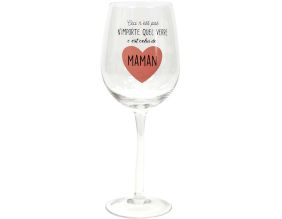 Verre à vin avec inscription Humour (Maman)