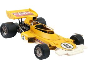 Voiture de course vintage en métal 28 x 16 x 8 cm (Jaune)