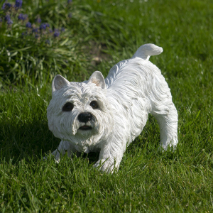 Chien west highland en résine (33 x 17 x 23 cm)