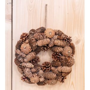 Couronne de Noël pomme de pin (Naturel)