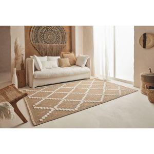 Tapis intérieur extérieur aspect jute jaune Tijuana 9041 (170 x 120 cm)