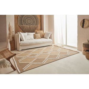 Tapis intérieur extérieur aspect jute jaune Tijuana 9048 (230 x 160 cm)