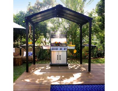 Abri barbecue en aluminium et polycarbonate Austin