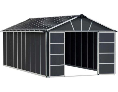 Abri de jardin en aluminium et polycarbonate gris Yukon (21.3m²)