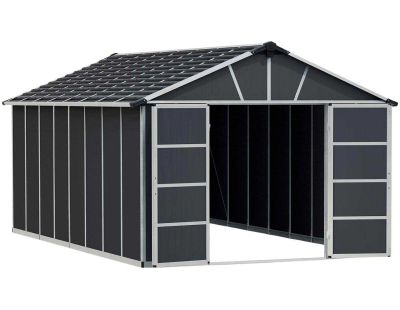 Abri de jardin en aluminium et polycarbonate gris Yukon (17.2m²)