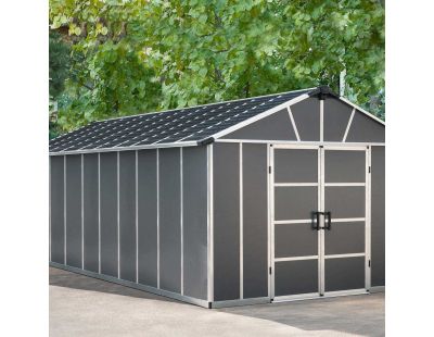 Abri de jardin en aluminium et polycarbonate gris Yukon (21.3m²)