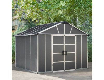 Abri de jardin en aluminium et polycarbonate gris Yukon (9m²)