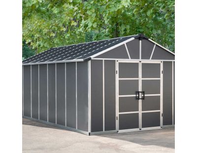 Abri de jardin en aluminium et polycarbonate gris Yukon (17.2m²)