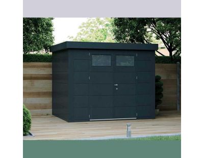 Abri de jardin moderne en acier porte double 7,1 m² Eleganto 3024 (Anthracite)