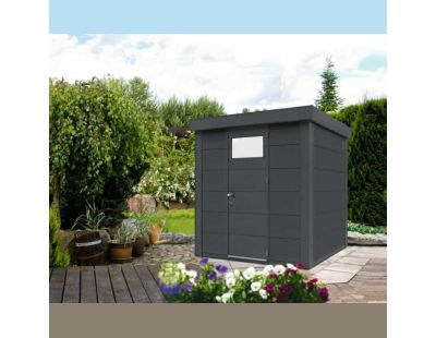 Abri de jardin moderne en acier porte simple 5,7 m² Eleganto 2424 (Anthracite)