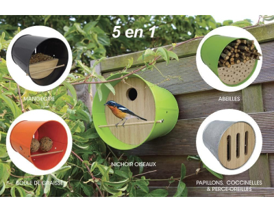 Abri pour oiseaux et insectes 5 en 1 Garden Life Box (Orange)