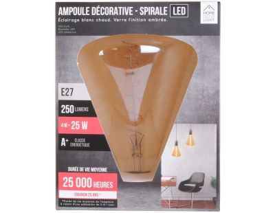 Ampoule pyramide LED ambré 19 cm