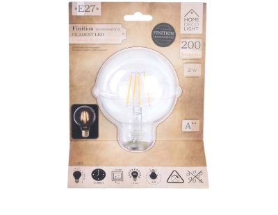 Ampoule ronde LED droit transparent 12 cm (Unitaire)