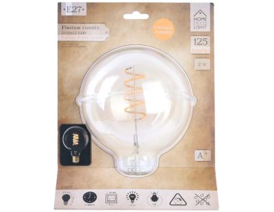 Ampoule ronde LED spirale ambré 17 cm (Unitaire)