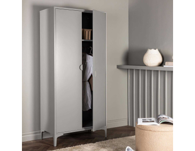 Armoire 2 portes en acier Piring (Gris clair)