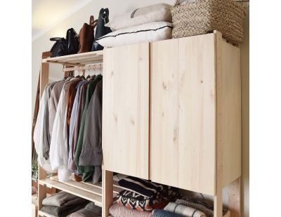 Armoire de rangement en pin massif Nova (76.5 x 40.5 x 79.5 cm)