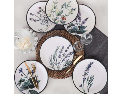 Assiette en céramique Green garden (Lot de 6) (Assiettes plates 25 cm)