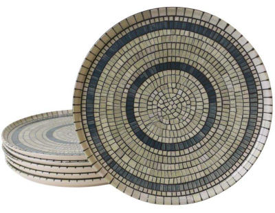 Assiette en céramique Mosaique 28 cm (Lot de 6)