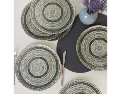 Assiette en céramique Mosaique 28 cm (Lot de 6)