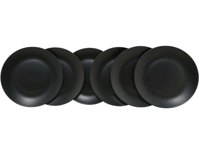 Assiette en céramique noire Matt (Lot de 6)