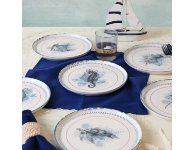 Assiette en porcelaine Marine (Lot de 6)