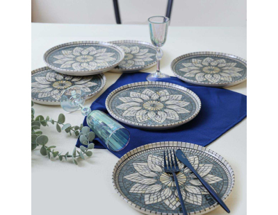 Assiettes à dessert en porcelaine Rosace (Lot de 6)