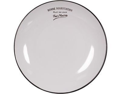 Assiettes en grès blanc Bonne dégustation (Lot de 6) (Assiettes plates - 27 cm)