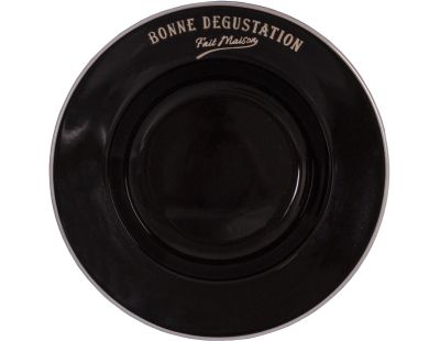 Assiettes en grès noir Bonne dégustation (Lot de 6) (Assiettes creuses - 23 cm)