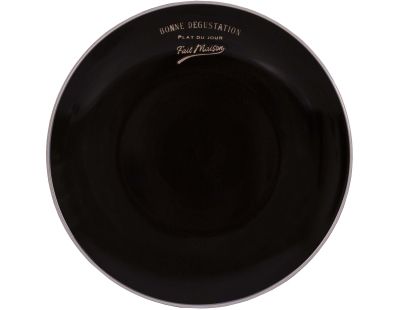 Assiettes en grès noir Bonne dégustation (Lot de 6) (Assiettes plates - 27 cm)