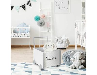 Bac de rangement chariot pour enfant (Blanc - Jouets)