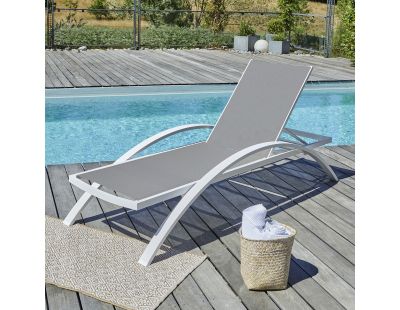 Bains de soleil en aluminium Barcelona (Lot de 2) (Blanc)