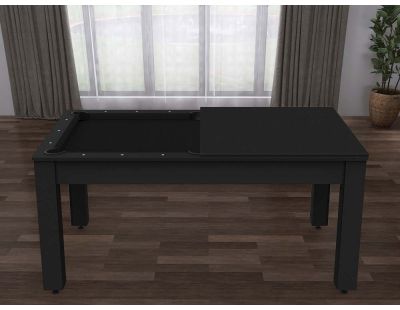 Billard convertible table 6 personnes Texas (Noir grainé et noir (tapis))