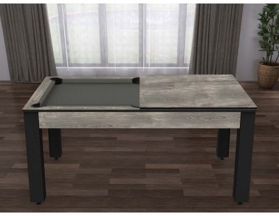 Billard convertible table 6 personnes Texas (Industriel et gris (tapis))