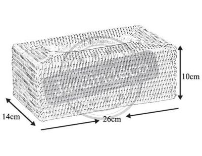 Boite à mouchoirs en rotin (Rotin patiné blanc)