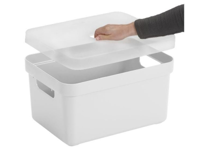 Boite de rangement avec couvercle transparent  Sigma Home Box 13 L (Blanc)