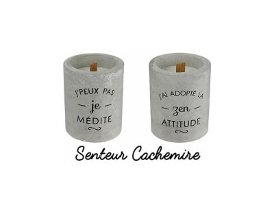 Bougie senteur cachemire pot en ciment (Zen attitude)