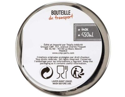 Bouteille de transport en inox 450 ml (Noir)