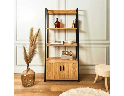 Buffet bibliothèque en bois et métal