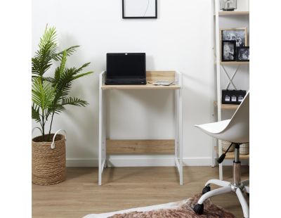 Bureau en bois et métal Gemini (Blanc)