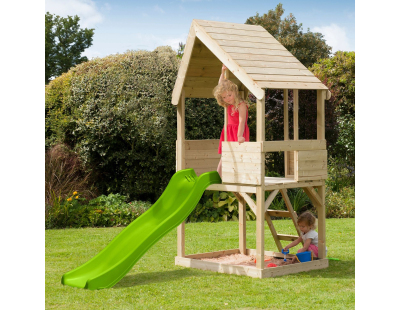 Cabane enfant sur pilotis avec bac à sable Lookout (Avec glissière)