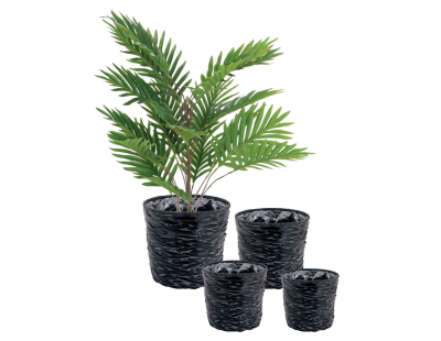 Cache-pot en bambou noir (lot de 4)