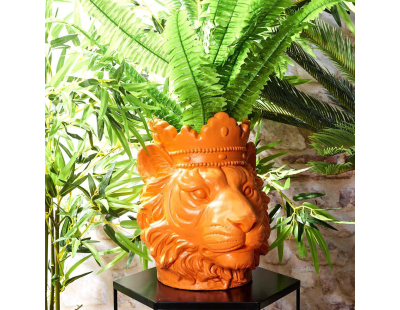 Cache pot lion en magnésia 35 x 30 x 29 cm