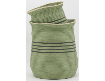 Cache-pots  en jonc vert (lot de 2)