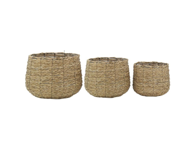 Cache-pots en jonc tissé (lot de 3)